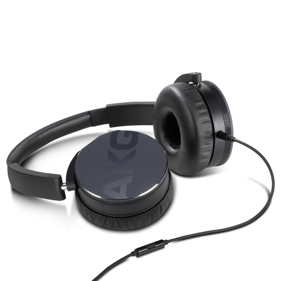 Y50 - Black - On-ear headphones with AKG-quality sound, smart styling, snug fit and detachable cable with in-line remote/mic - Detailshot 3