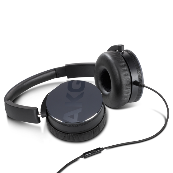 Y50 - Black - On-ear headphones with AKG-quality sound, smart styling, snug fit and detachable cable with in-line remote/mic - Detailshot 3