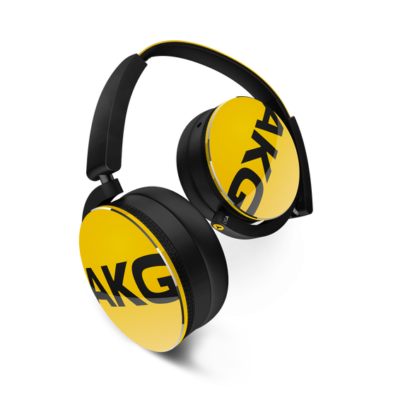 Y50 - Yellow - On-ear headphones with AKG-quality sound, smart styling, snug fit and detachable cable with in-line remote/mic - Hero