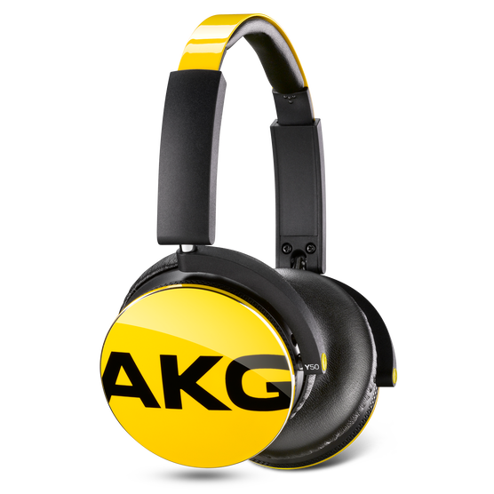 Y50 - Yellow - On-ear headphones with AKG-quality sound, smart styling, snug fit and detachable cable with in-line remote/mic - Detailshot 3