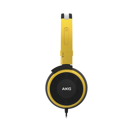Y 30 - Yellow - Stylish, uncomplicated, foldable headphones with 1 button universal remote/mic - Detailshot 2