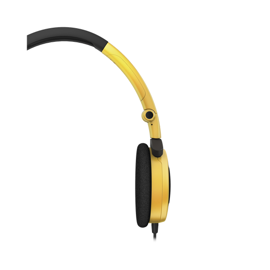 Y 30 - Yellow - Stylish, uncomplicated, foldable headphones with 1 button universal remote/mic - Detailshot 1
