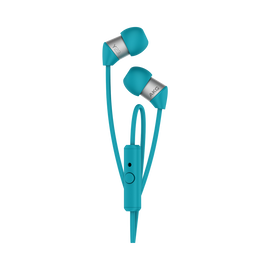 Y23U - Teal - The smallest in-ear headphones with universal remote and microphone - Hero