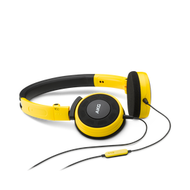 Y 30 - Yellow - Stylish, uncomplicated, foldable headphones with 1 button universal remote/mic - Hero