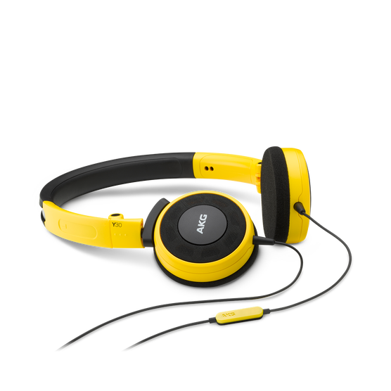 Y 30 - Yellow - Stylish, uncomplicated, foldable headphones with 1 button universal remote/mic - Hero